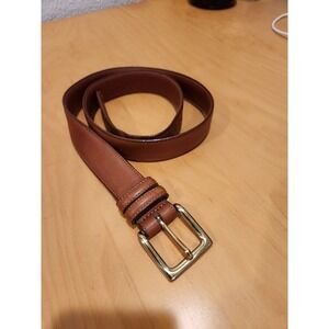 Club Room Brown Leather Belt Size 30/75 Gold Buckle‎ Classic Casual Dress